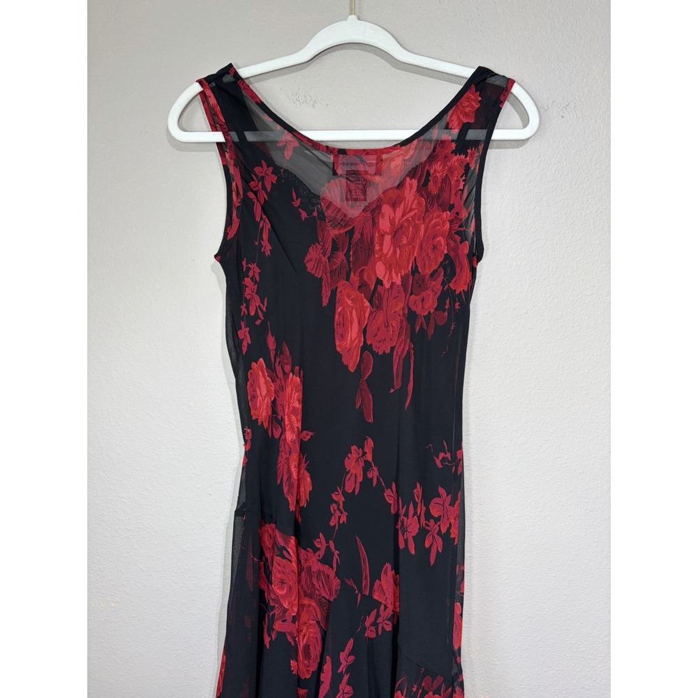 Y2K Connected Floral Fairy Grunge Cowl Neck Handkerchief Hem Dress S Whimsigoth - Picture 5 of 13